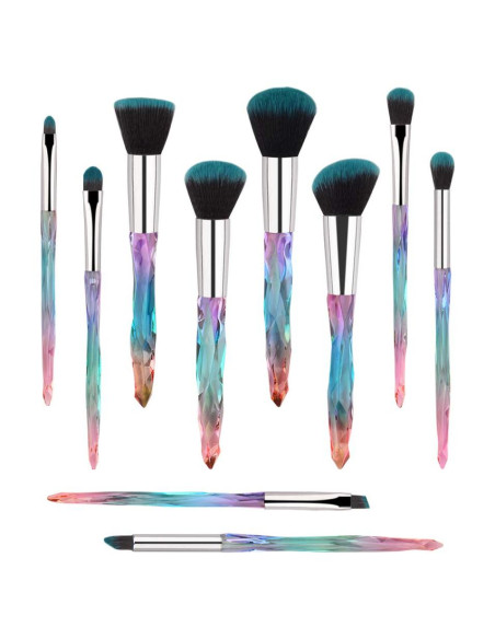 Set de Pinceles de Maquillaje 10 Piezas Colorido TGM00339001 Set de Pinceles de Maquillaje 10 Piezas Colorido TGM00339001