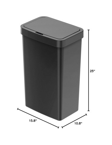 Basurero Automático SPABOY 50L con Sensor de Movimiento Negro