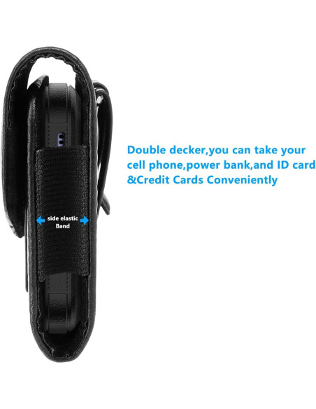 Funda de cuero COCO STARKE para teléfono con clip negro Funda de cuero COCO STARKE para teléfono con clip negro