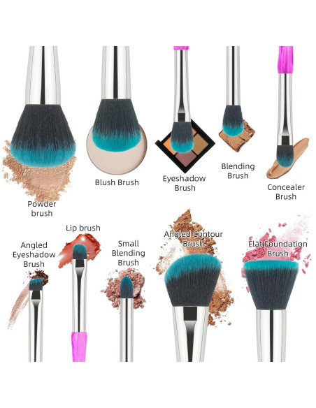 Set de Pinceles de Maquillaje 10 Piezas Colorido TGM00339001 Set de Pinceles de Maquillaje 10 Piezas Colorido TGM00339001