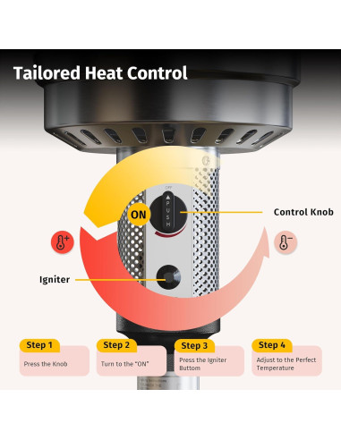 Calentador de Patio EAST OAK 50,000 BTU Propano Negro