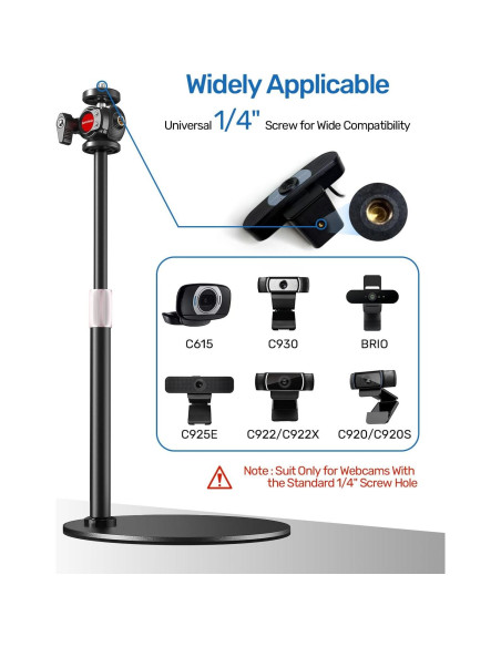 Soporte para Webcam Borenbuir Altura Ajustable 29.5-46.2 cm Soporte para Webcam Borenbuir Altura Ajustable 29.5-46.2 cm