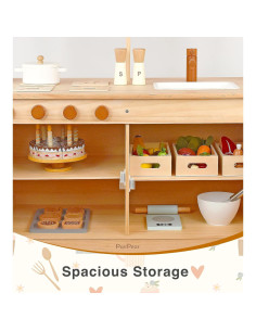 Conjunto de Cocina de Madera PairPear 2 en 1 con Estante y Pizarra 2