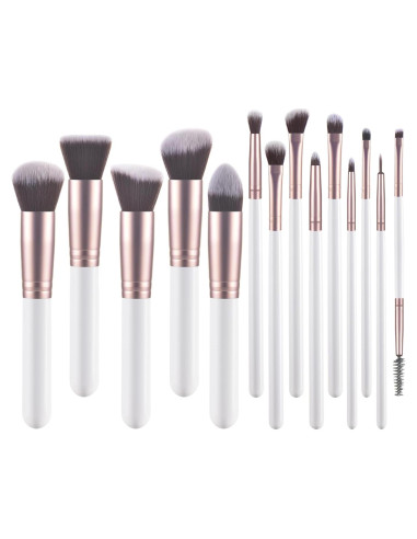 Set de 14 Pinceles de Maquillaje Blancos YJ-Anyue