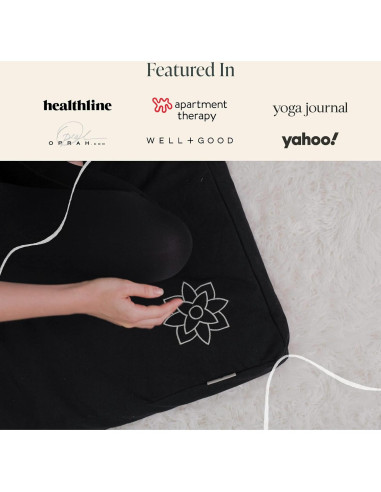 Alfombra de Meditación Zabuton Mindful Modern - Algodón Negro