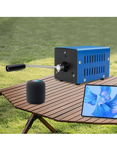 Generador Manual Porkke 20W - Cargador Portátil Azul