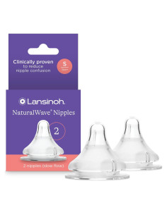 Chupetes Lansinoh NaturalWave - Silicona Suave, Flujo Lento, 2 Unidades