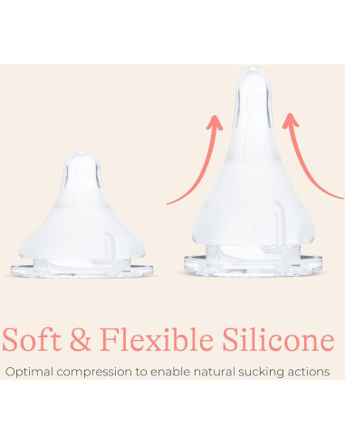Chupetes Lansinoh NaturalWave - Silicona Suave, Flujo Lento, 2 Unidades