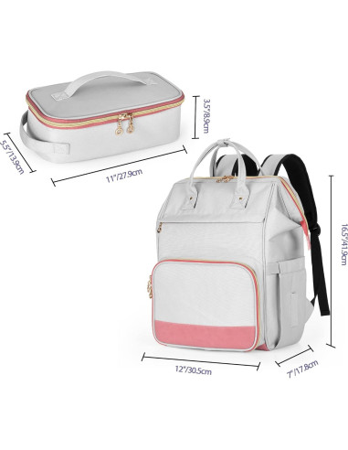 Mochila para Extractor de Leche Damero con Enfriador y Compartimento para Laptop