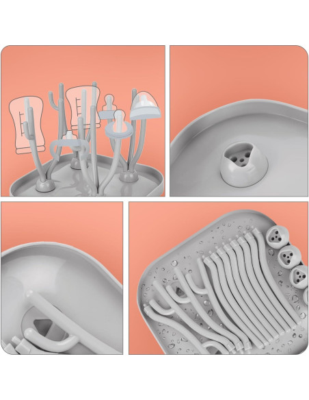Soporte para Secar Biberones Lulyboo Gris - 16 Biberones Soporte para Secar Biberones Lulyboo Gris - 16 Biberones