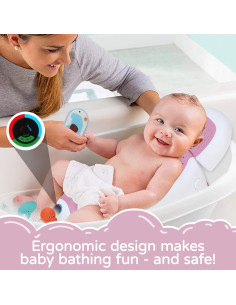 Soporte de Baño para Bebés BABOVE Rosa con Termómetro y Juguetes 2
