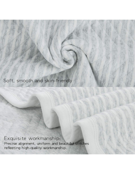 Manta Acolchada de Algodón Jersey NTBAY 76x102 cm Onda Gris Manta Acolchada de Algodón Jersey NTBAY 76x102 cm Onda Gris