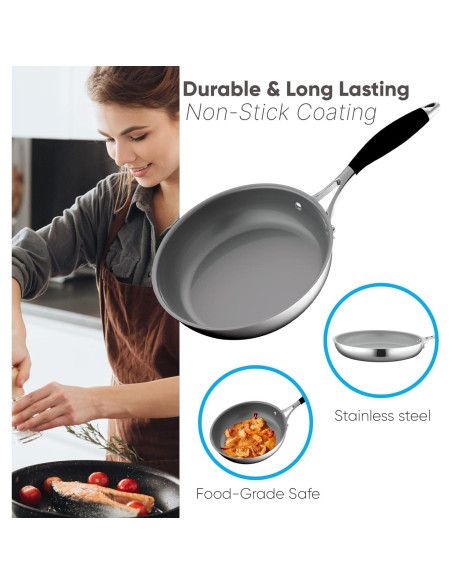 Sartén Pequeña NutriChef 20 cm Antiadherente Acero Inoxidable Sartén Pequeña NutriChef 20 cm Antiadherente Acero Inoxidable