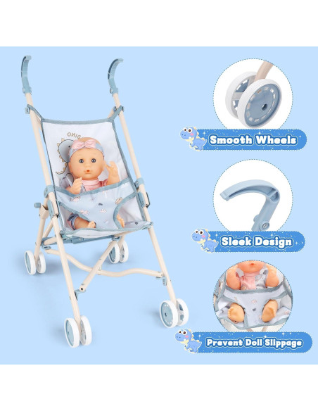Conjunto de Cochecito de Muñeca deAO 30 cm con Accesorios Conjunto de Cochecito de Muñeca deAO 30 cm con Accesorios