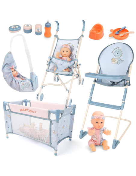 Conjunto de Cochecito de Muñeca deAO 30 cm con Accesorios Conjunto de Cochecito de Muñeca deAO 30 cm con Accesorios