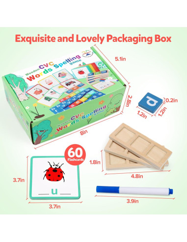 Juego Educativo de Ortografía CVC Kizh para Niños 3-5 Años