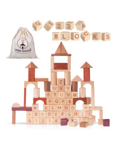 Bloques de Construcción de Madera Hexagon - 86 Piezas FSC