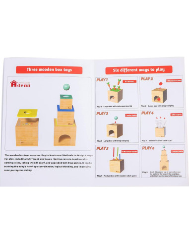 Kit de Juego Montessori 6 en 1 Adena para Bebés 6-12 Meses