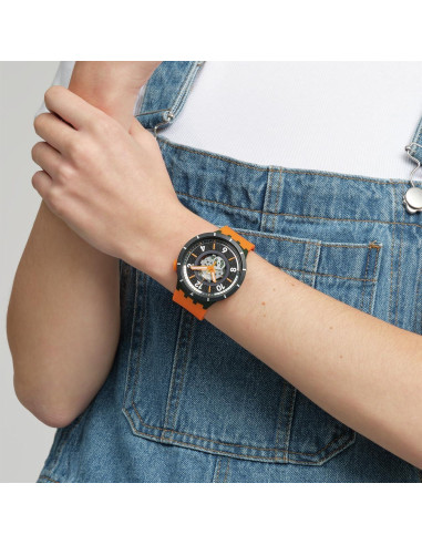 Reloj Unisex Swatch Big Bold Bioceramic Naranja 47mm
