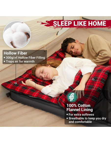 Saco de Dormir Doble KingCamp XXL Impermeable 2 Personas Saco de Dormir Doble KingCamp XXL Impermeable 2 Personas