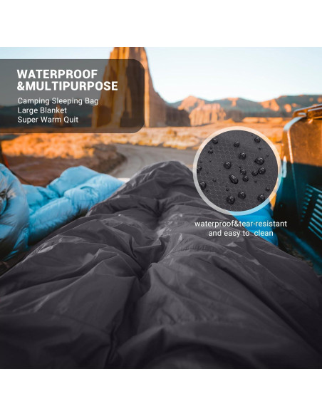 Saco de Dormir Doble KingCamp XXL Impermeable 2 Personas Saco de Dormir Doble KingCamp XXL Impermeable 2 Personas