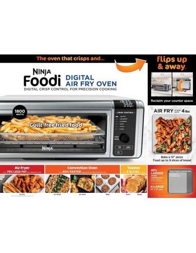Ninja Foodi 6-en-1 Horno Digital 1800W Acero Inoxidable