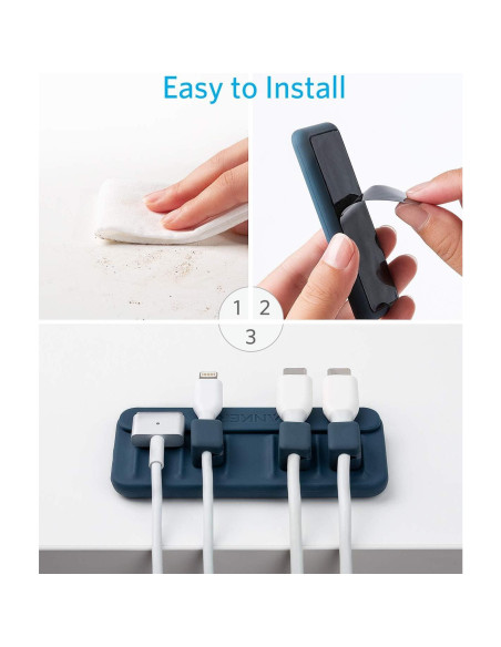 Soporte Magnético para Cables Anker A8891 - 5 Clips Azul Soporte Magnético para Cables Anker A8891 - 5 Clips Azul