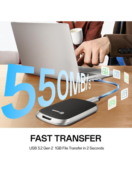 PHIXERO P5PLUS SSD Portátil 1TB USB 3.2 Rápido 550MB/s PHIXERO P5PLUS SSD Portátil 1TB USB 3.2 Rápido 550MB/s
