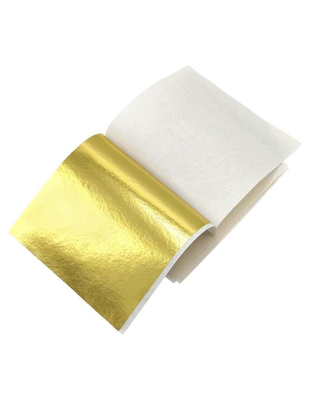 Hojas de Oro Lwuey 24K para Manualidades y Decoración 100 Pzas Hojas de Oro Lwuey 24K para Manualidades y Decoración 100 Pzas