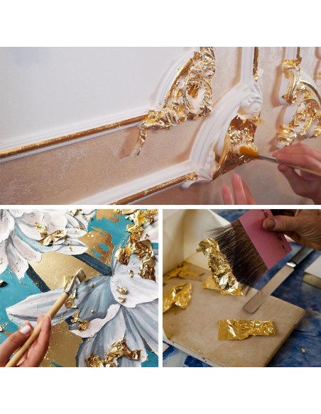 Hojas de Oro Lwuey 24K para Manualidades y Decoración 100 Pzas Hojas de Oro Lwuey 24K para Manualidades y Decoración 100 Pzas
