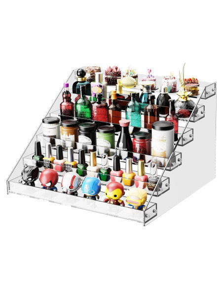 Estante de exhibición acrílico HUITAI 6 niveles 30.99x32.29 cm Estante de exhibición acrílico HUITAI 6 niveles 30.99x32.29 cm