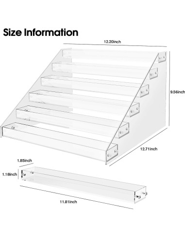 Estante de exhibición acrílico HUITAI 6 niveles 30.99x32.29 cm