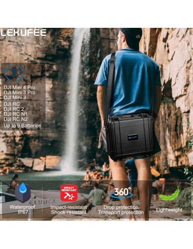 Funda Dura Impermeable Lekufee para Dron DJI Mini 3 Pro y Accesorios