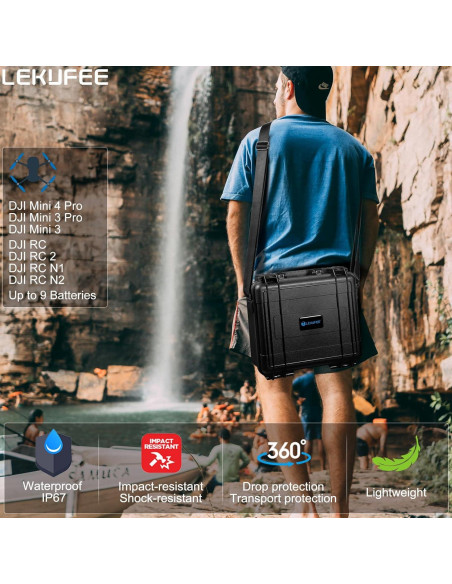 Funda Dura Impermeable Lekufee para Dron DJI Mini 3 Pro y Accesorios Funda Dura Impermeable Lekufee para Dron DJI Mini 3 Pro y Accesorios