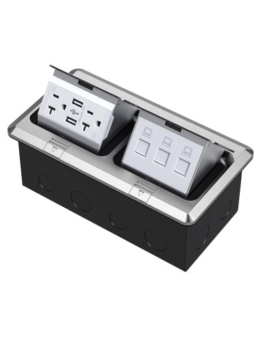 Caja de Salida Eléctrica de Piso KYHSHJ 20A con USB y RJ45