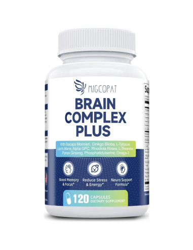 Suplemento Nootrópico Migcopat 120 Cápsulas - Memoria y Enfoque