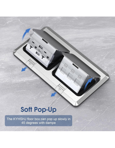 Caja de Salida Eléctrica de Piso KYHSHJ 20A con USB y RJ45