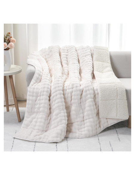 Manta con peso Cottonblue 6.8kg Burbuja Sherpa 152x203cm Manta con peso Cottonblue 6.8kg Burbuja Sherpa 152x203cm