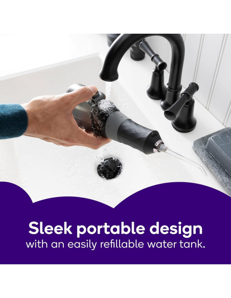 Hilo Dental Eléctrico Burst WaterFlosser Negro Inalámbrico Hilo Dental Eléctrico Burst WaterFlosser Negro Inalámbrico