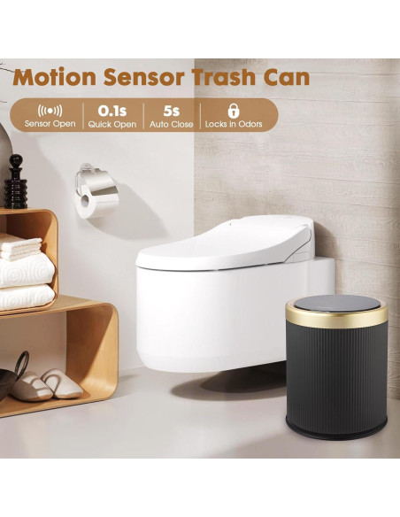 Cubo de Basura Inteligente onlcuk 10.6L con Sensor Gris Cubo de Basura Inteligente onlcuk 10.6L con Sensor Gris