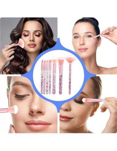Juego de 7 Brochas de Maquillaje MOZEAT LENS Rosa