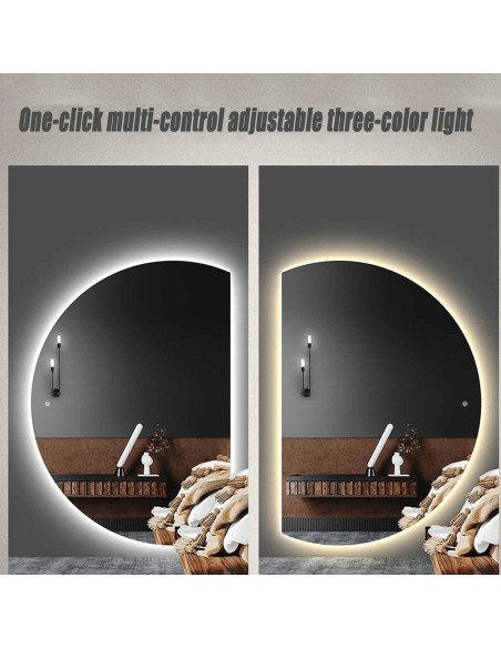 Espejo LED de Baño HLHHDFC 110x77cm Retroiluminado Anti-vaho Espejo LED de Baño HLHHDFC 110x77cm Retroiluminado Anti-vaho
