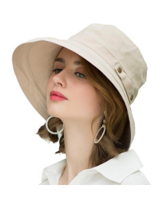 Sombrero de Sol Plegable para Mujeres SOMALER UPF50+ Beige 2
