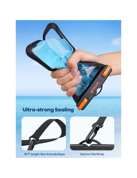 Funda Impermeable Lamicall para Teléfono 7" IPX8 Negro Funda Impermeable Lamicall para Teléfono 7" IPX8 Negro