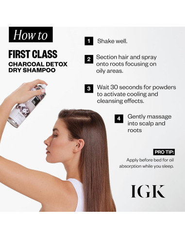 Champú Seco IGK First Class 186.9 ml - Detoxificante Carbón