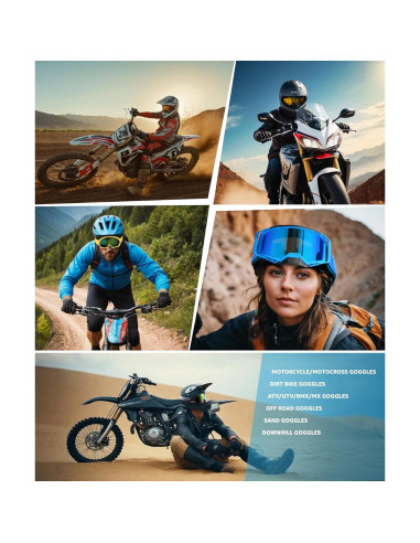 Gafas de Motociclismo CRG Sports T815-189 UV y Ventilación