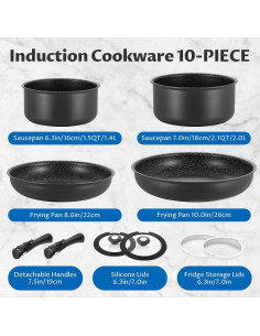 Juego de Utensilios de Cocina BEZIA 10 Piezas Antiadherentes 2