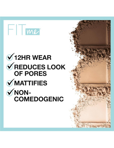 Polvo Compacto Maybelline Fit Me Mate Sin Poros Beige Solar 8.2g
