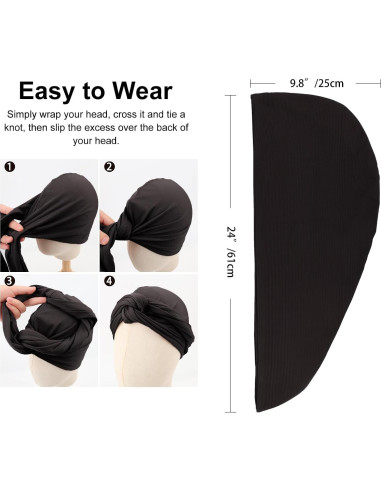 Turbante Africano AQOKKA para Mujeres - Gorro Quimioterapia Negro