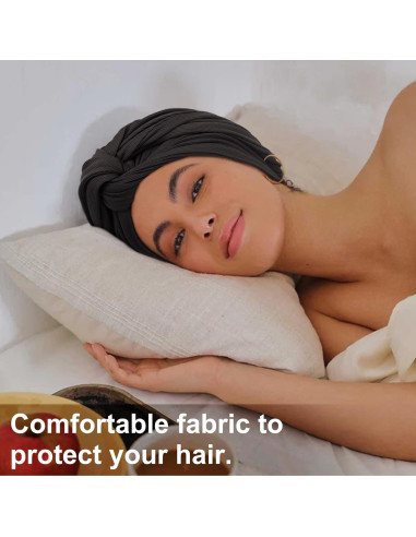 Turbante Africano AQOKKA para Mujeres - Gorro Quimioterapia Negro